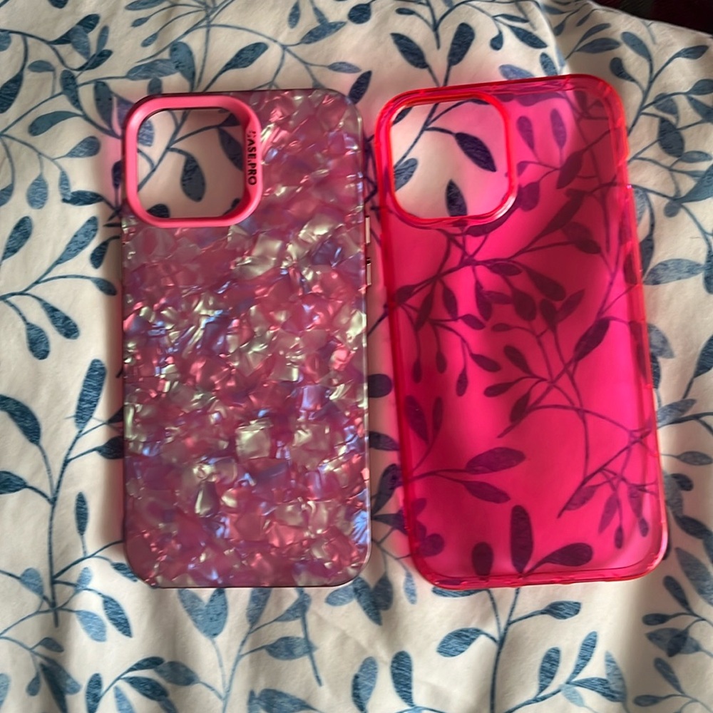 iPhone 13 Pro Max pink phone case 2pc